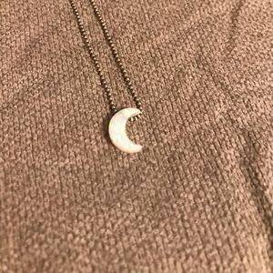 Super cute Mae Cargo white opal moon necklace!